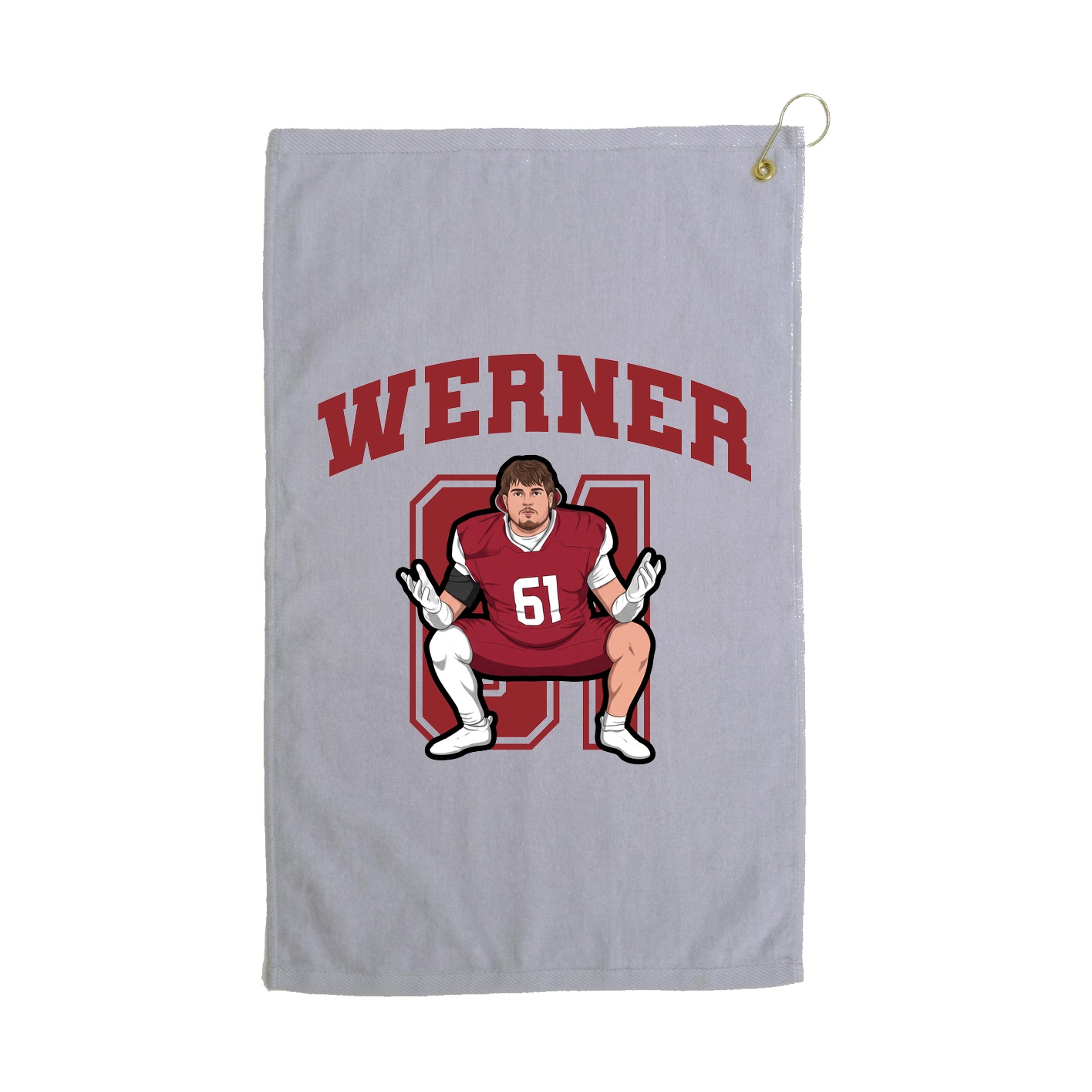 Golf Towel — Number in Grey