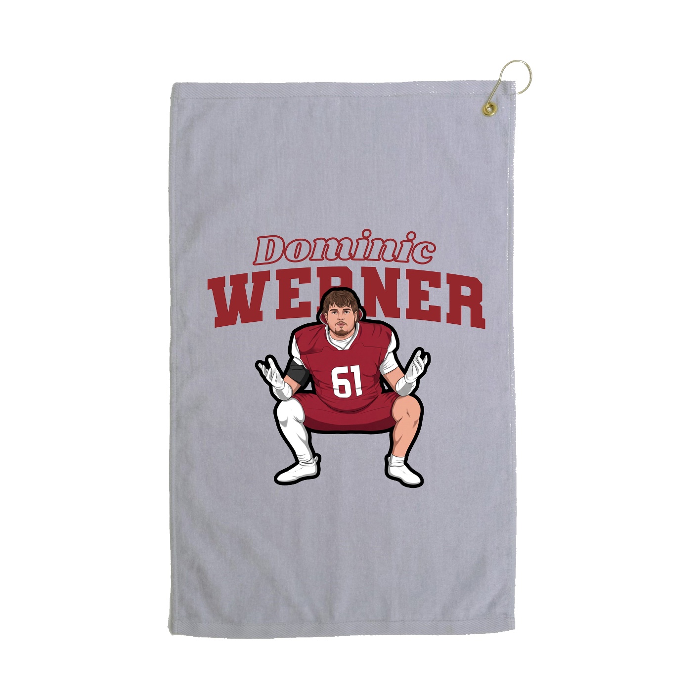 Golf Towel — Name Arch in Grey
