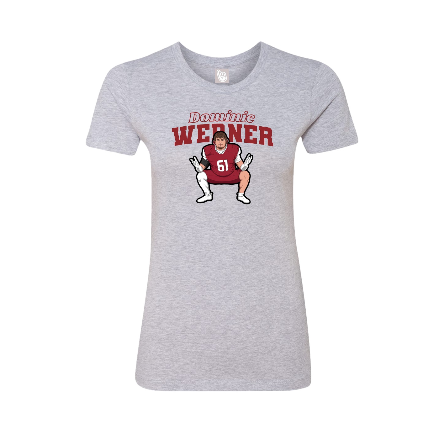 Fitted Women's Tee — Name Arch in Grey
