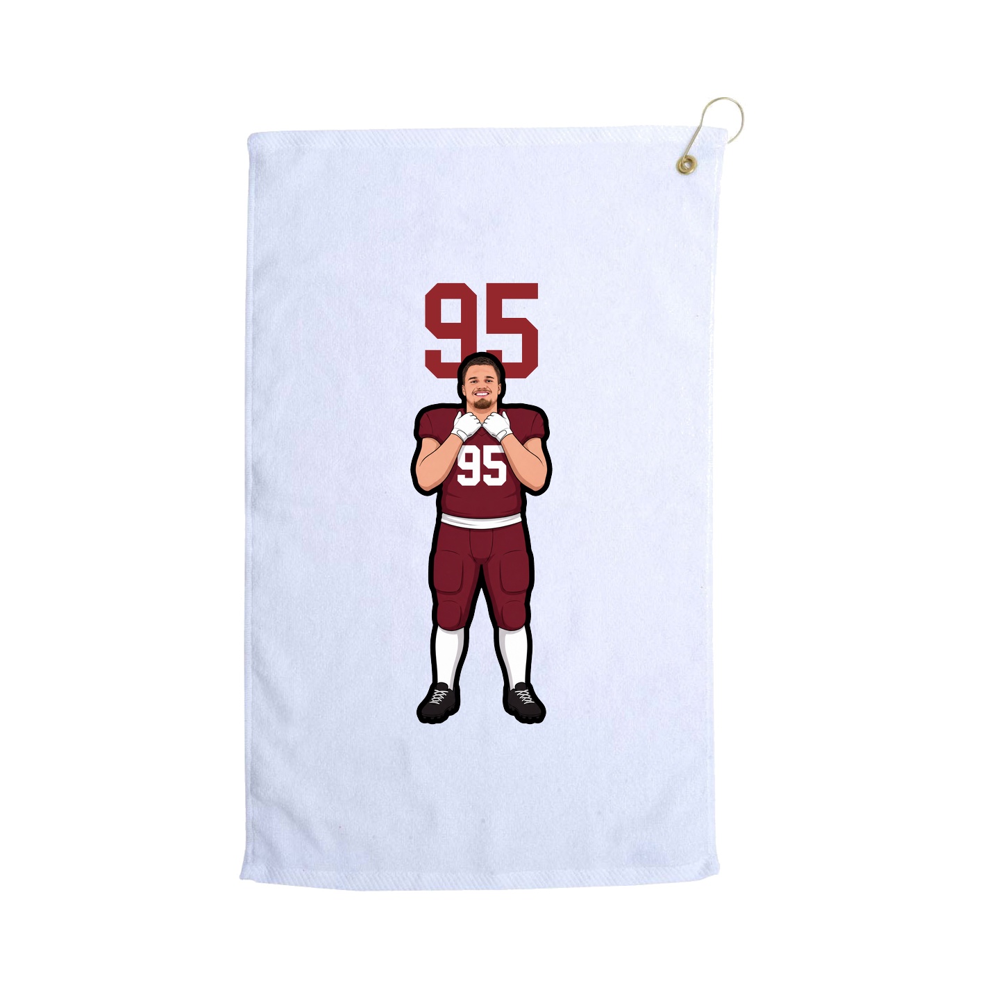 Golf Towel — Number Top in White