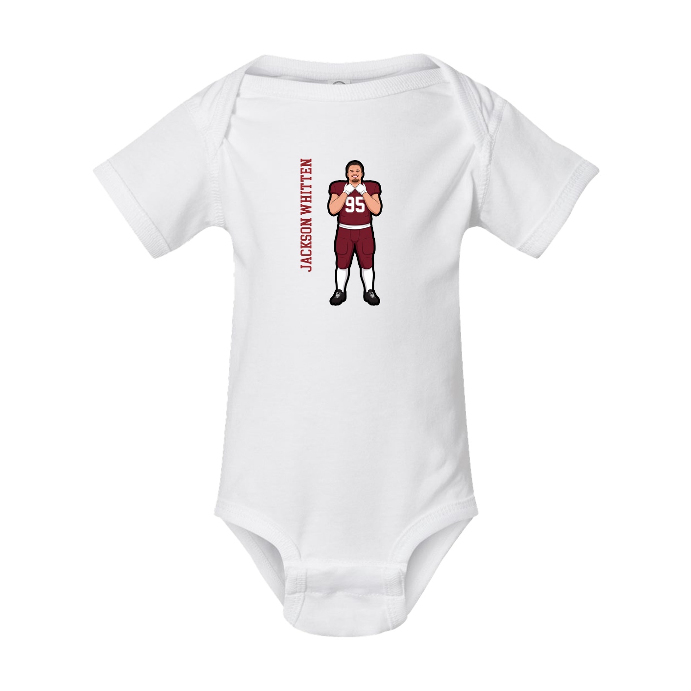Baby Onesie — Name Vertical in White