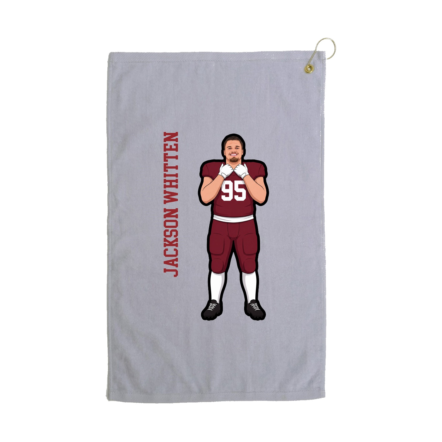 Golf Towel — Name Vertical in Grey