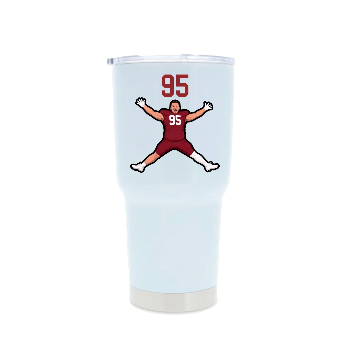 30oz Stainless Steel Tumbler — Number Top in White