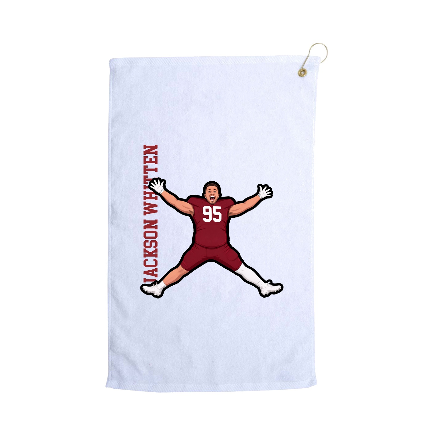 Golf Towel — Name Vertical in White
