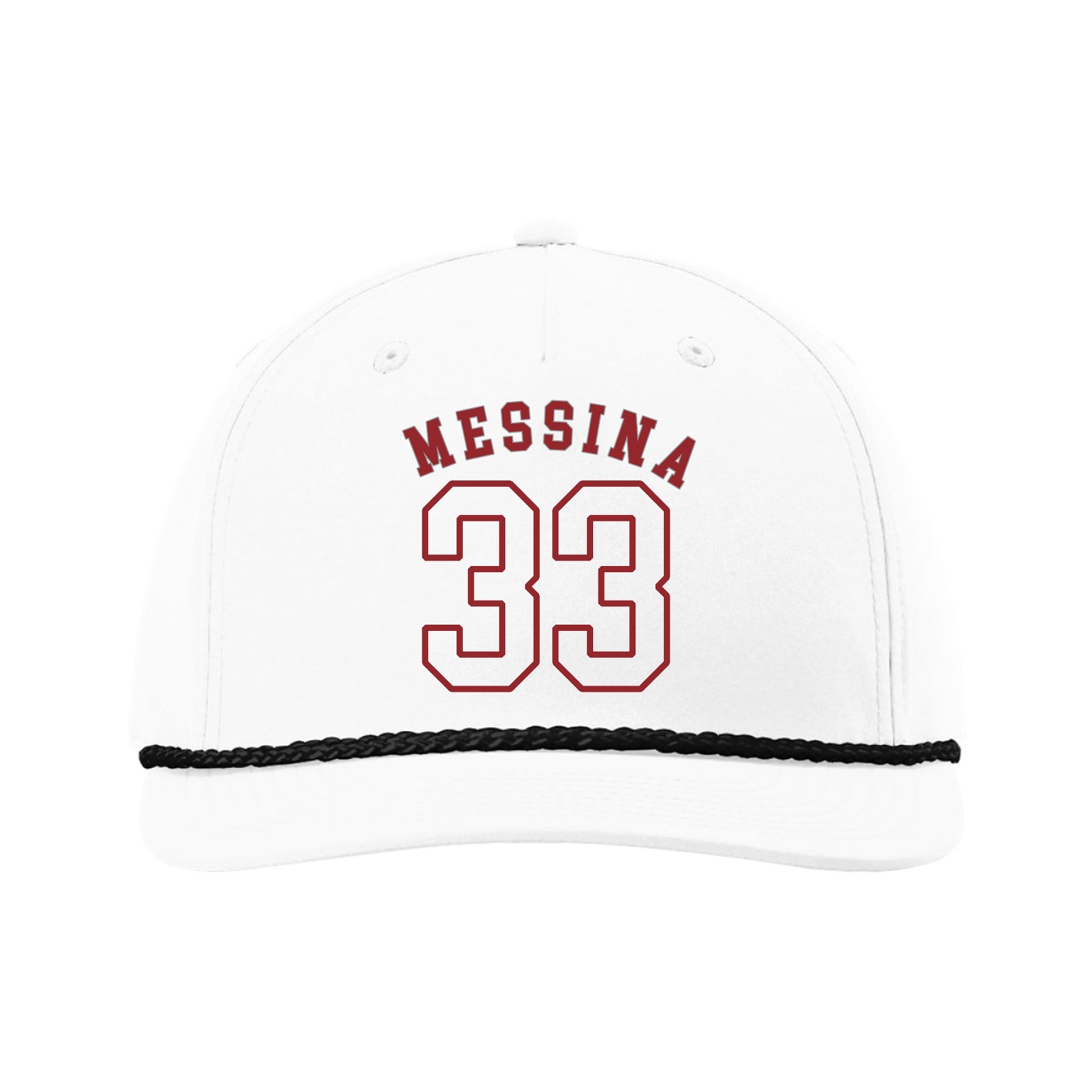 Five-Panel Classic Rope Cap — Shirsey Arch in White