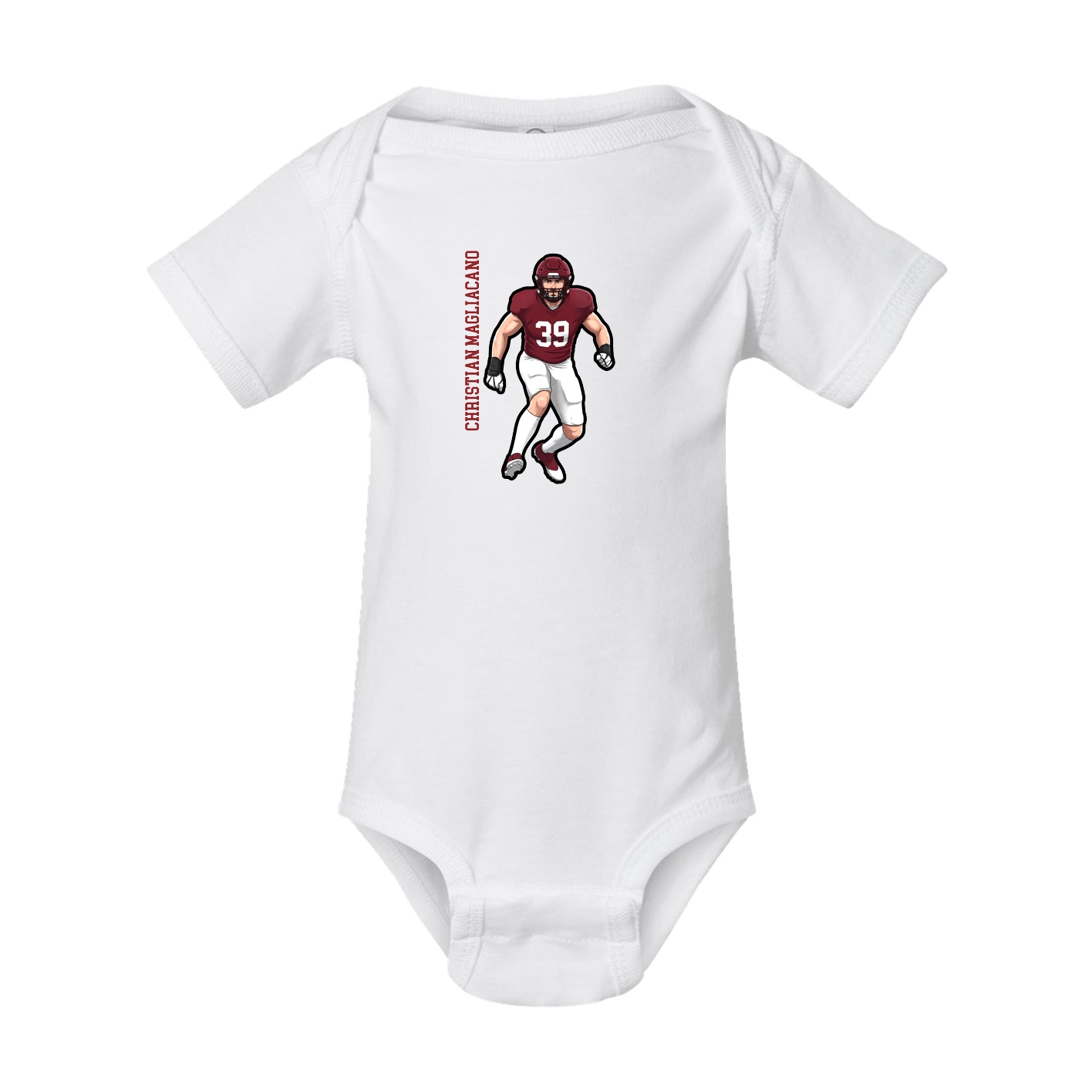 Baby Onesie — Name Vertical in White