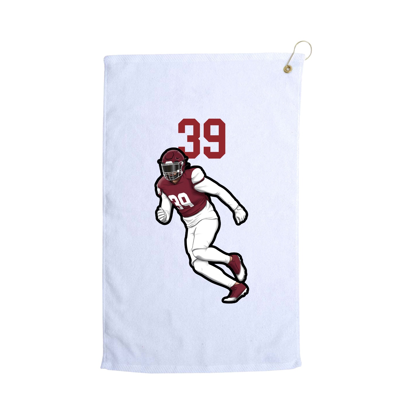 Golf Towel — Number Top in White