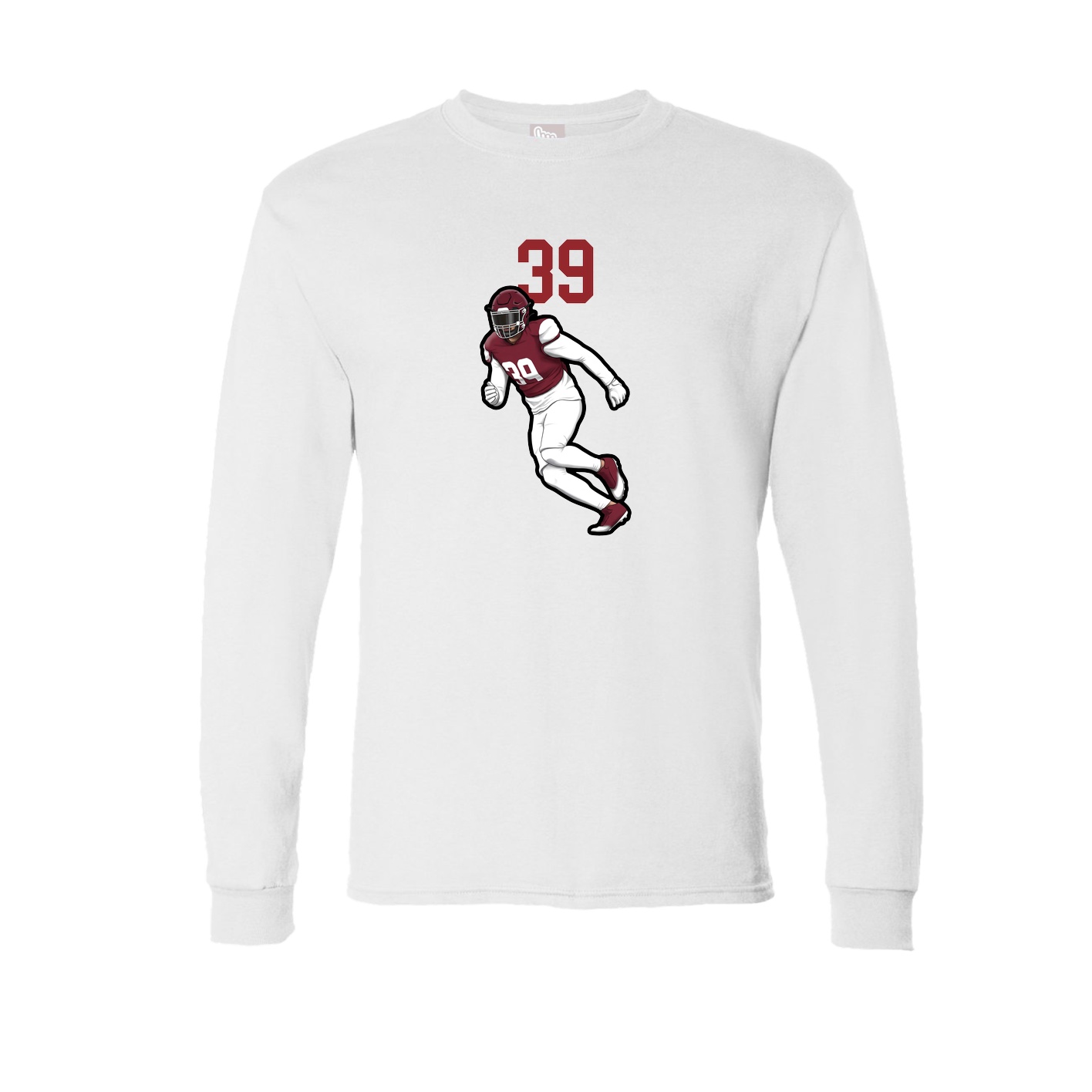 Long Sleeve Tee — Number Top in White