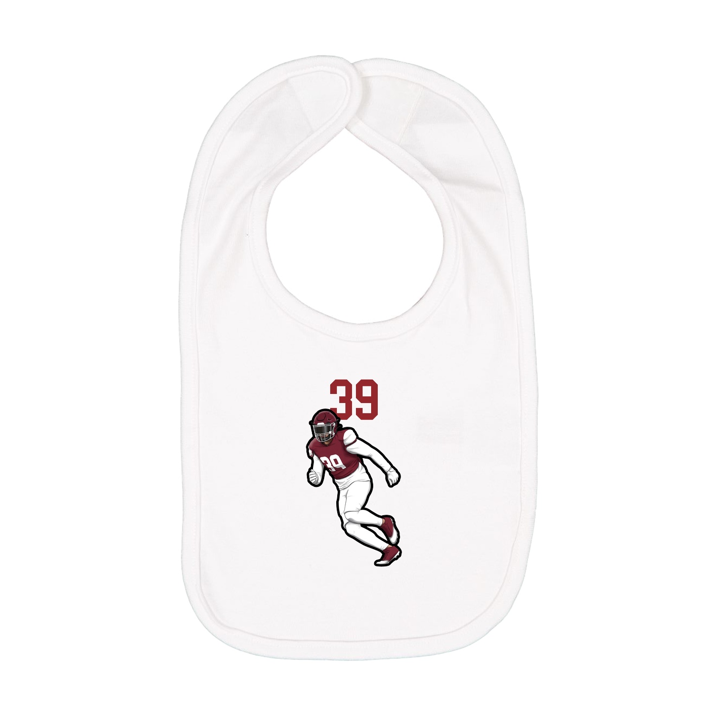 Infant Bib — Number Top in White
