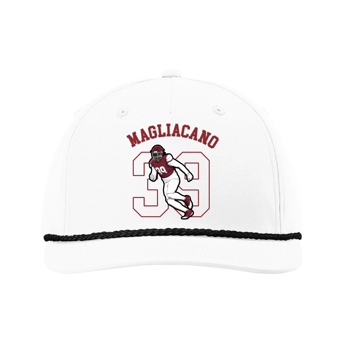 Five-Panel Classic Rope Cap — Shirsey Arch in White