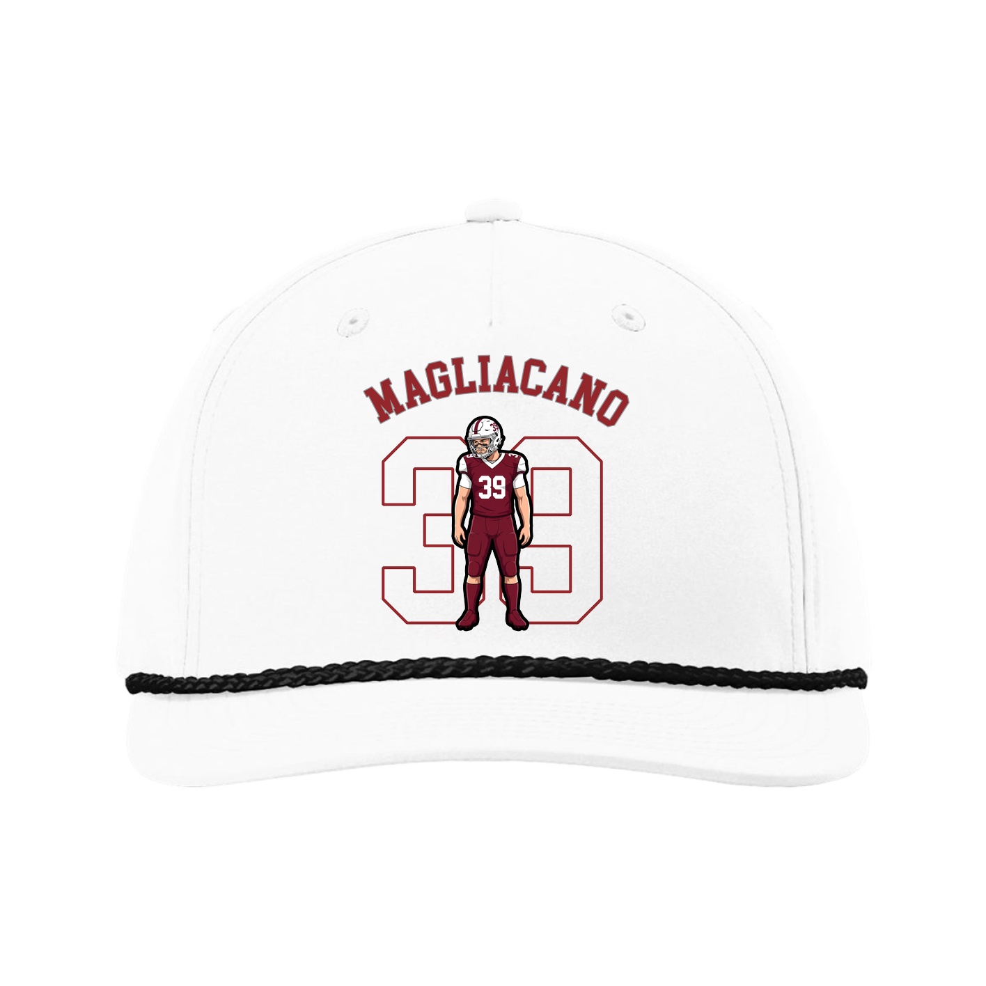 Five-Panel Classic Rope Cap — Shirsey Arch in White