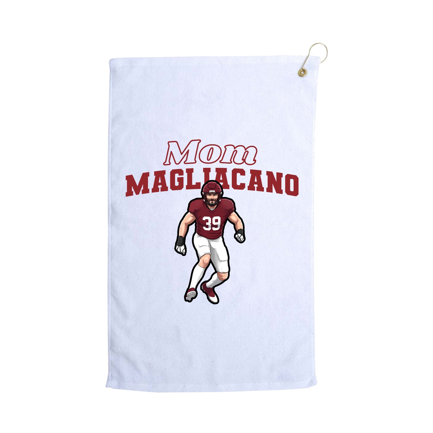 Golf Towel — Mothers Day Block in White