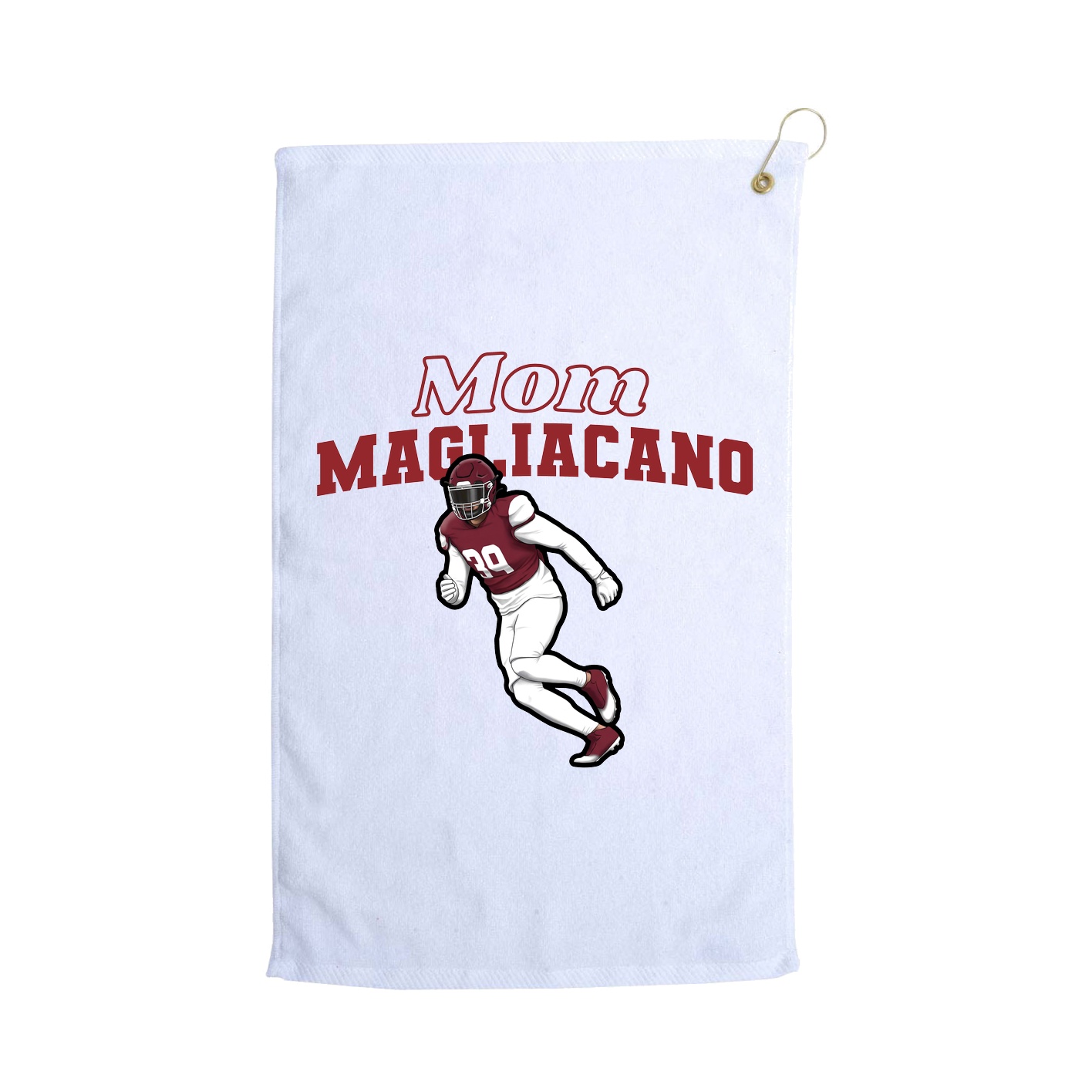 Golf Towel — Mothers Day Block in White