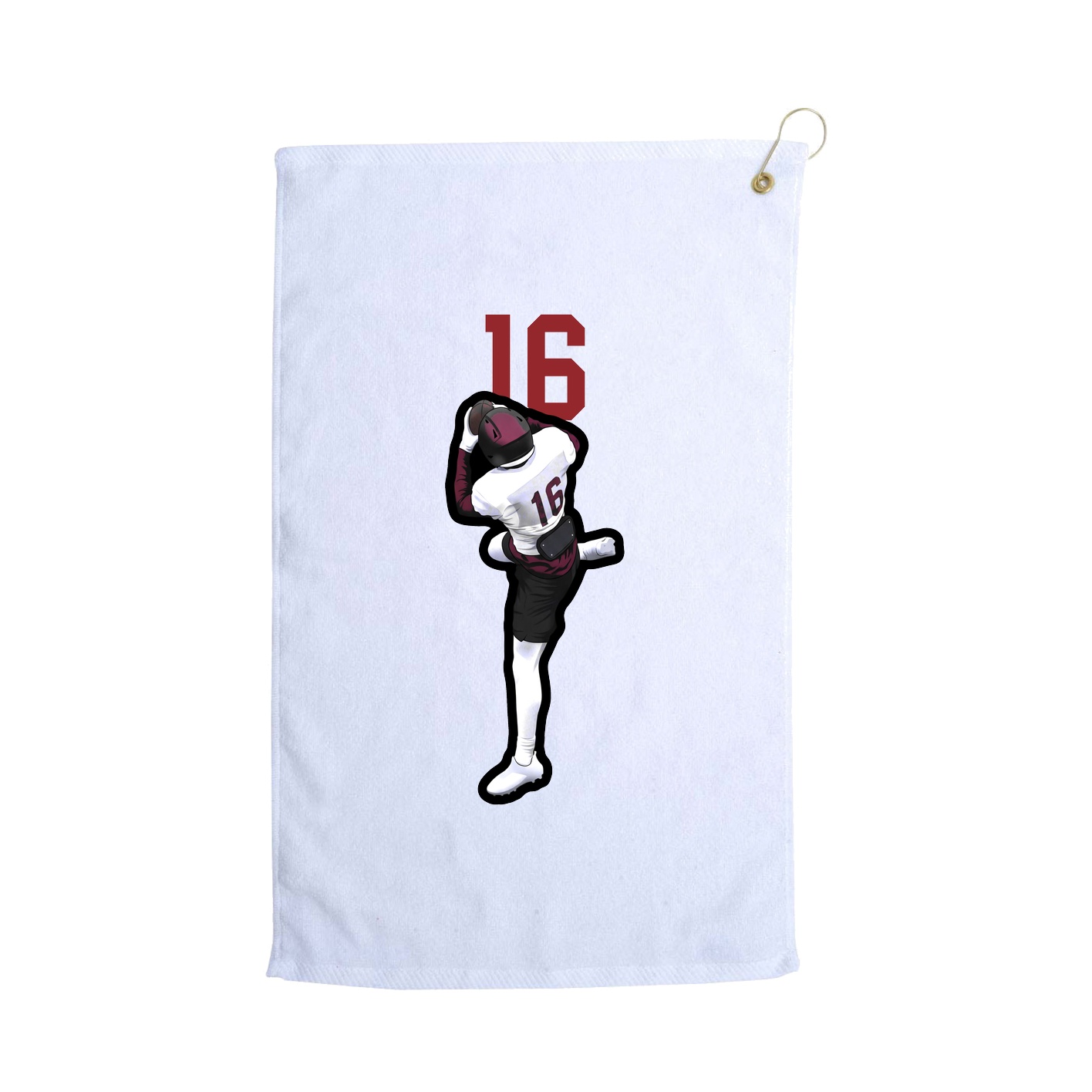 Golf Towel — Number Top in White
