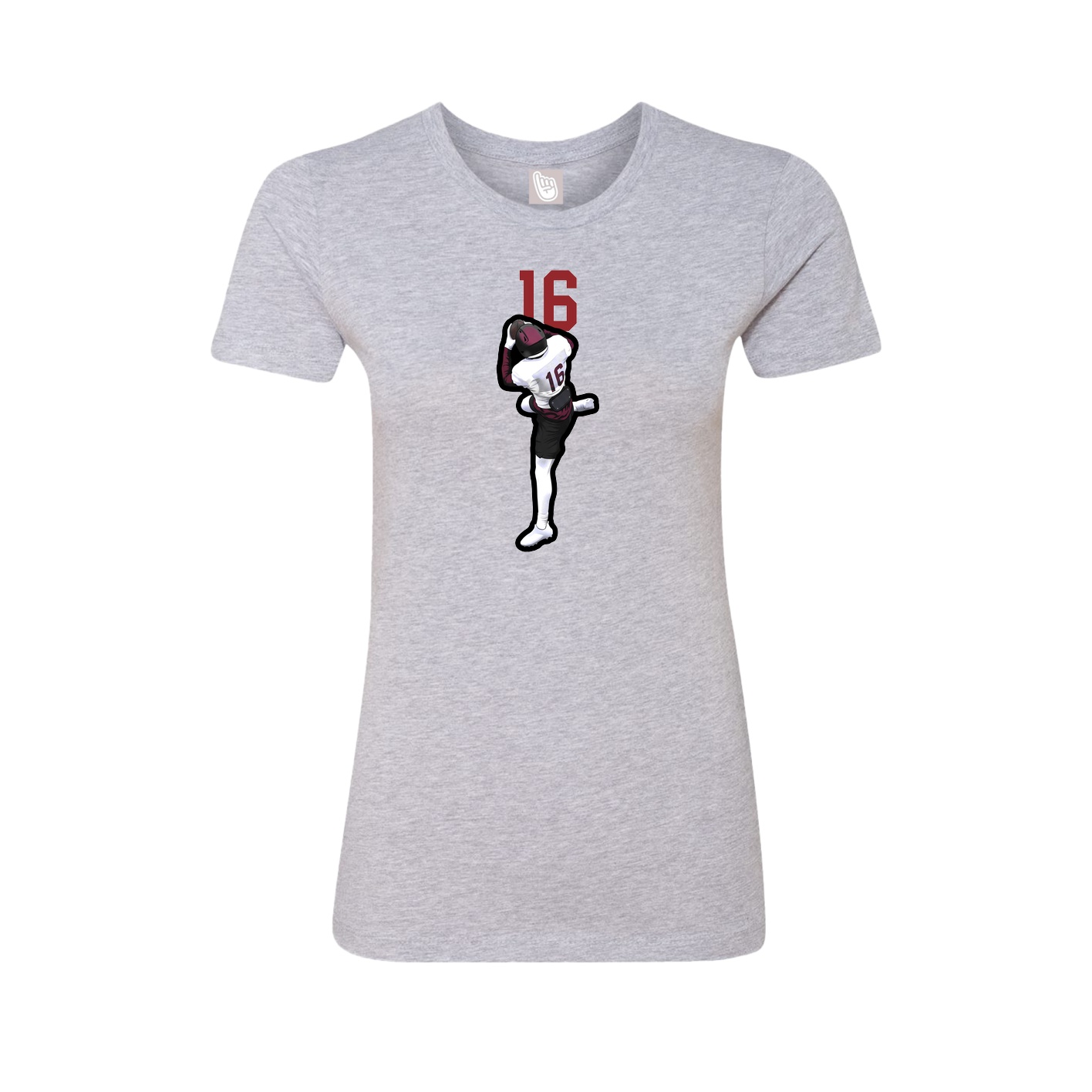 Fitted Women's Tee — Number Top in Grey