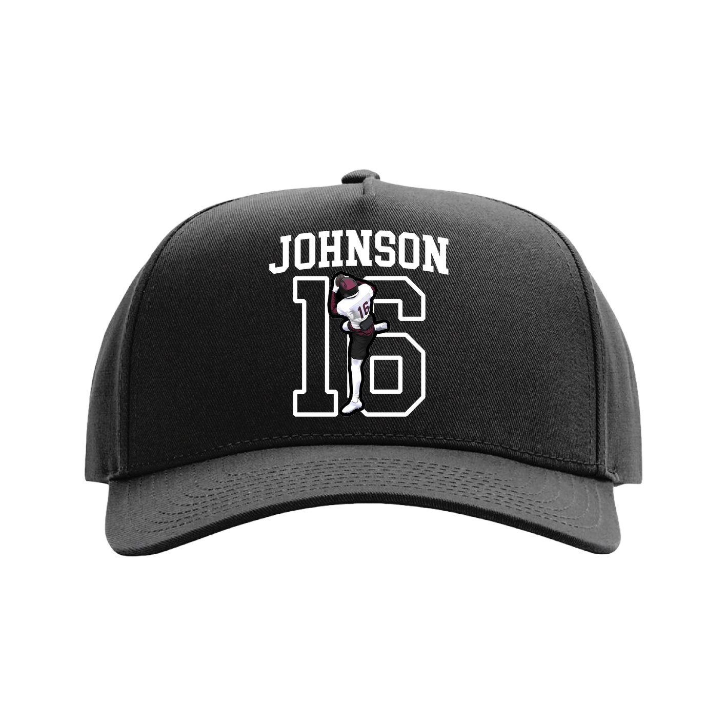 Full Fabric Five-Panel Champ Cap — Shirsey in Black