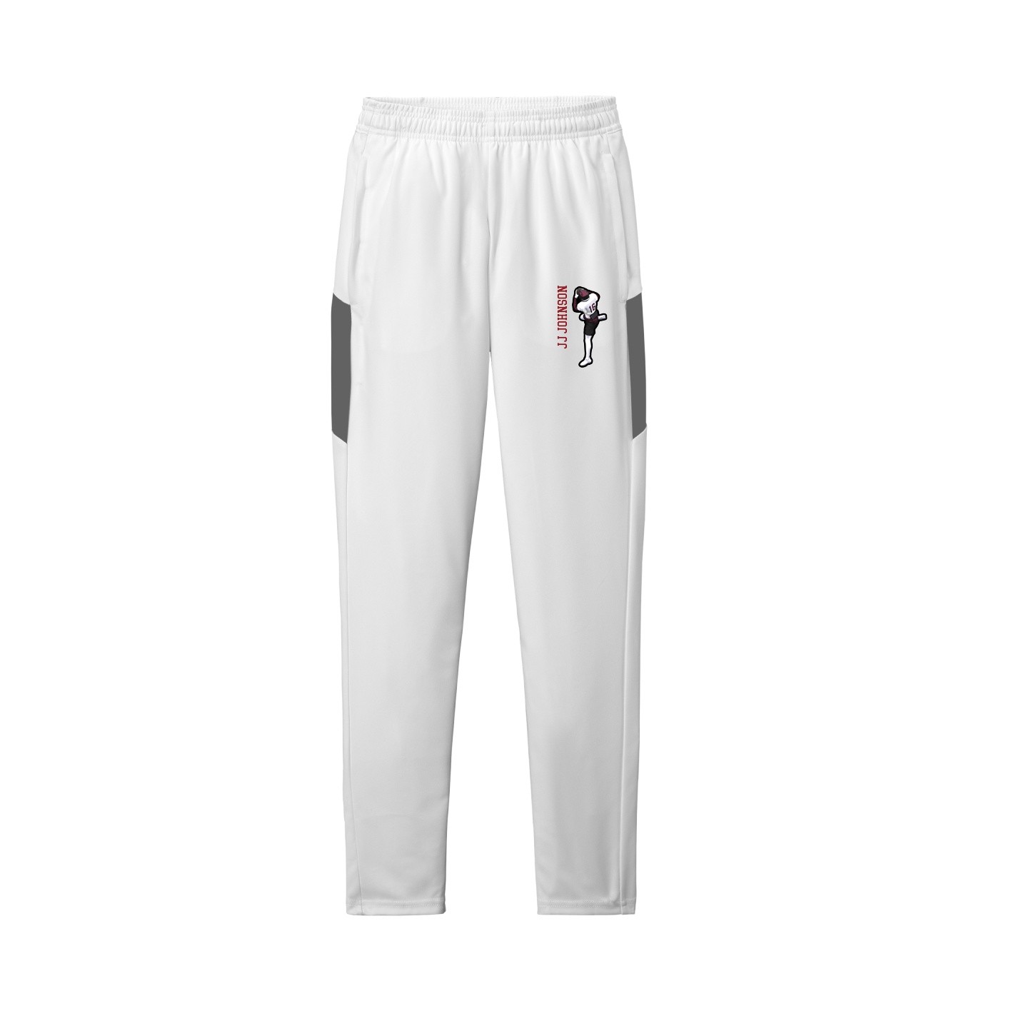Team Travel Pant — Name Vertical in White/Grey