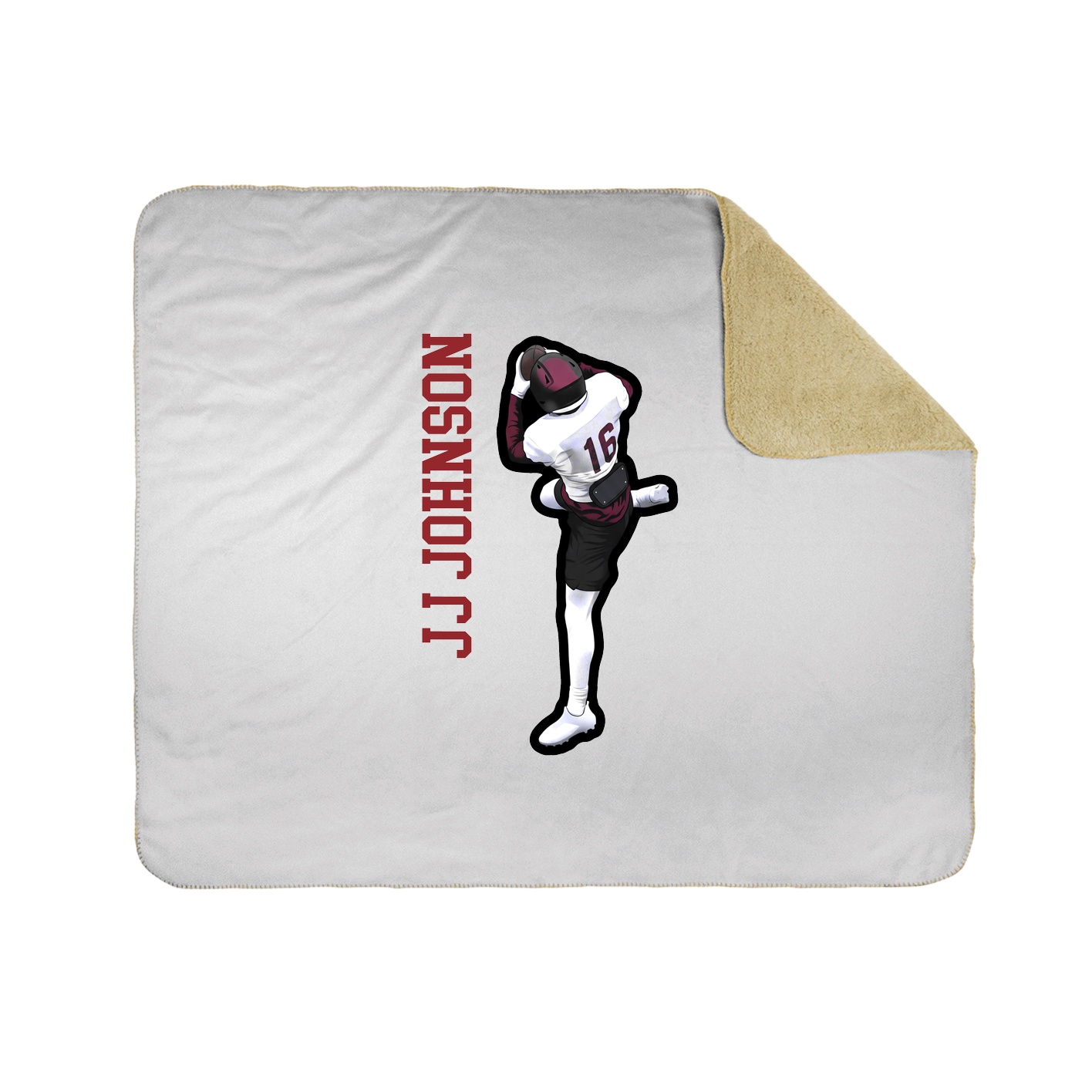 Throw Blanket — Name Vertical in White