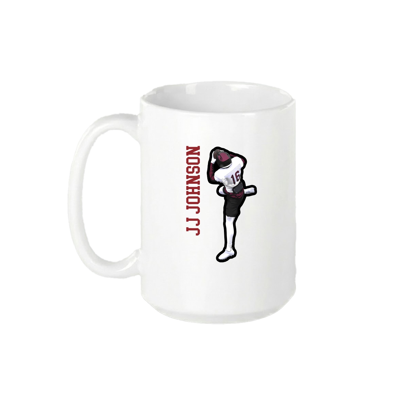 15oz Coffee Mug — Name Vertical in White
