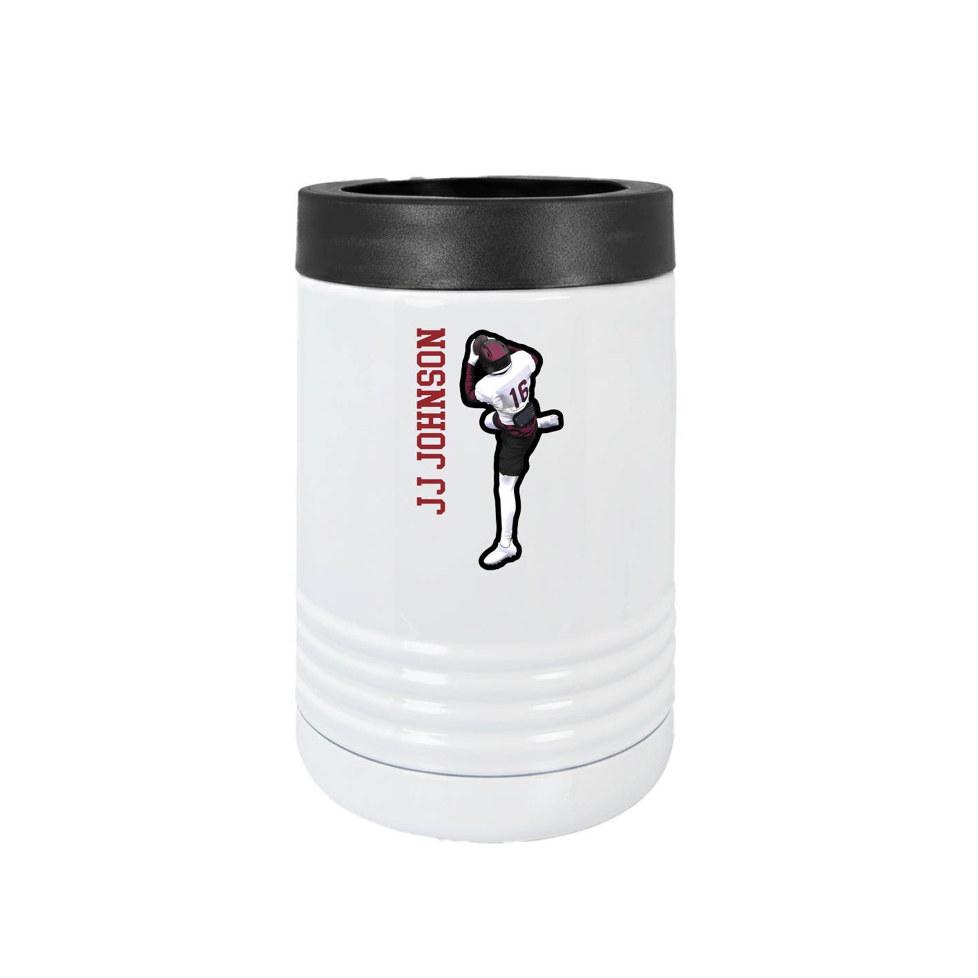 Beverage Holder — Name Vertical in White