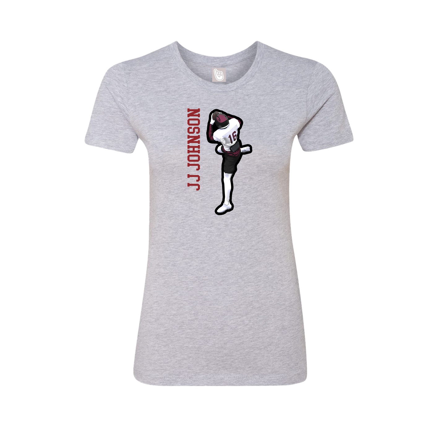 Womens Tee — Name Vertical in Grey