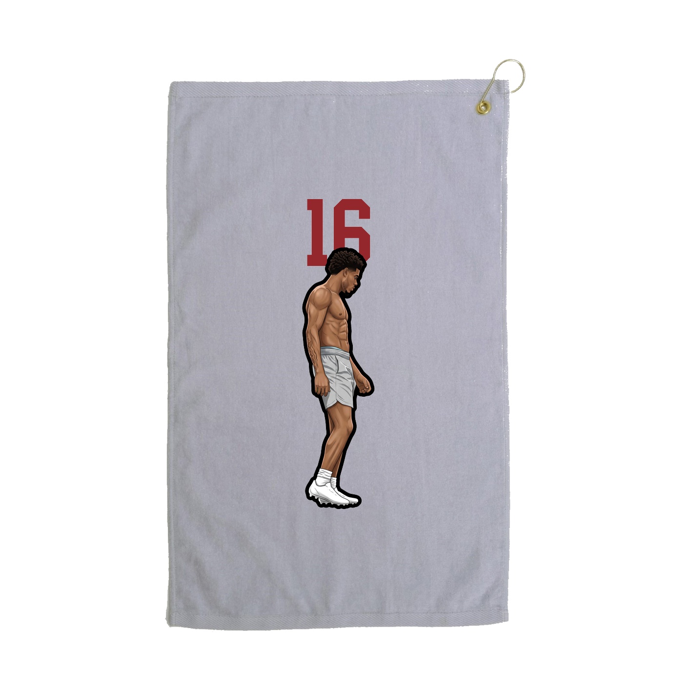 Golf Towel — Number Top in Grey