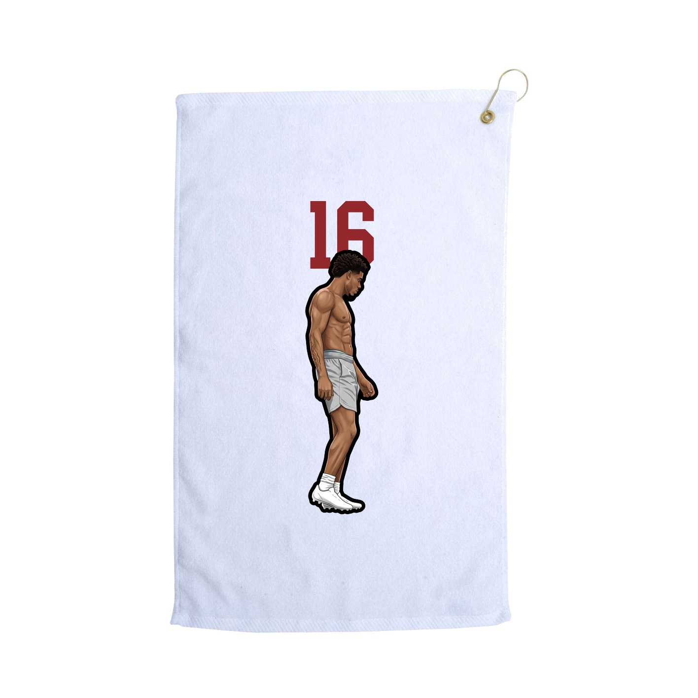 Golf Towel — Number Top in White