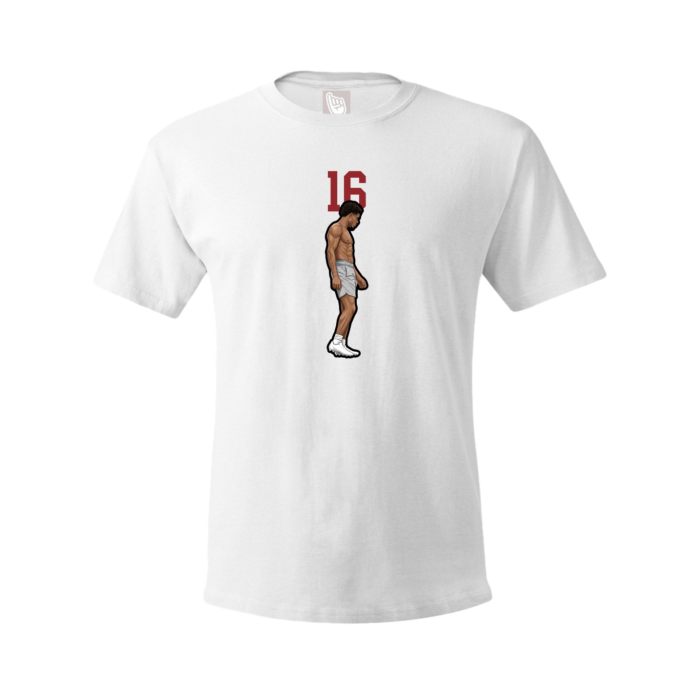 Youth Tee — Number Top in White