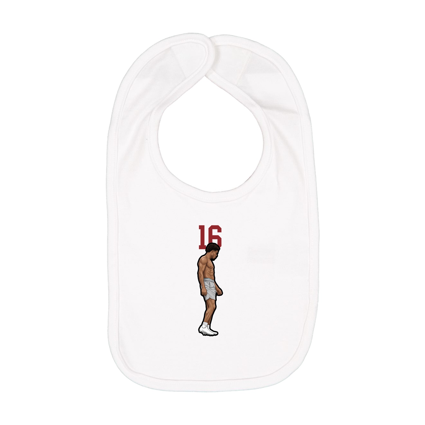 Infant Bib — Number Top in White