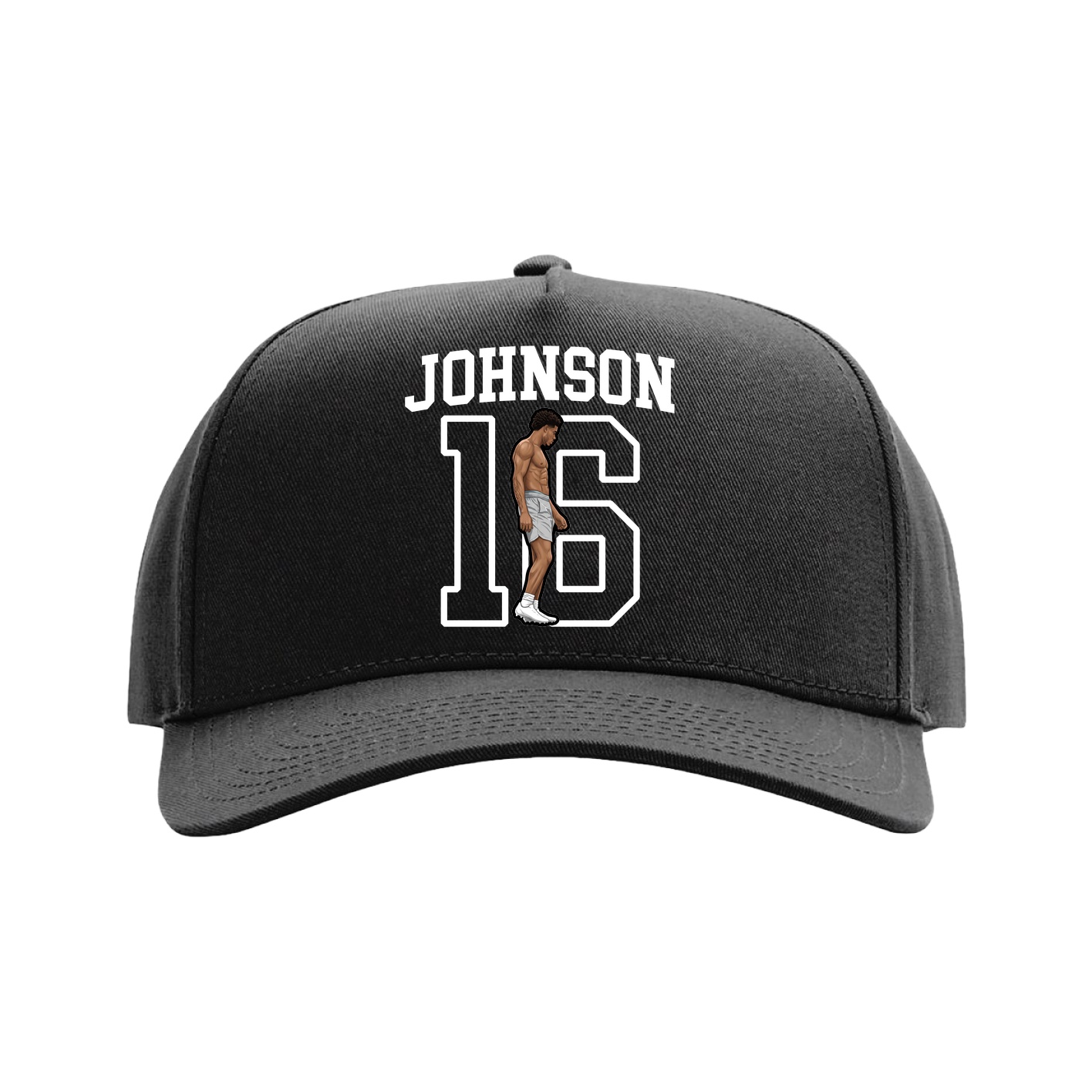 Full Fabric Five-Panel Champ Cap — Shirsey in Black