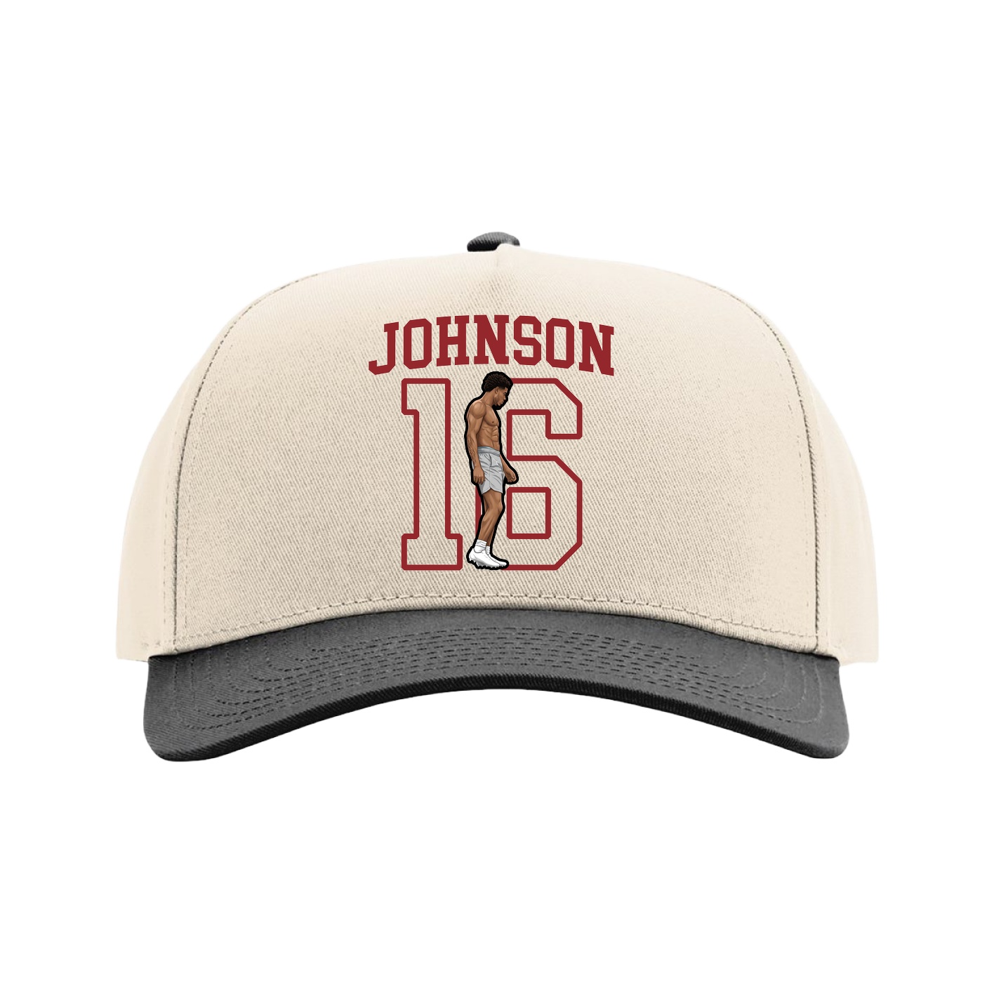 Full Fabric Five-Panel Champ Cap — Shirsey in Cream/Black