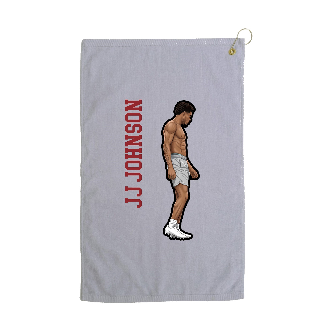Golf Towel — Name Vertical in Grey