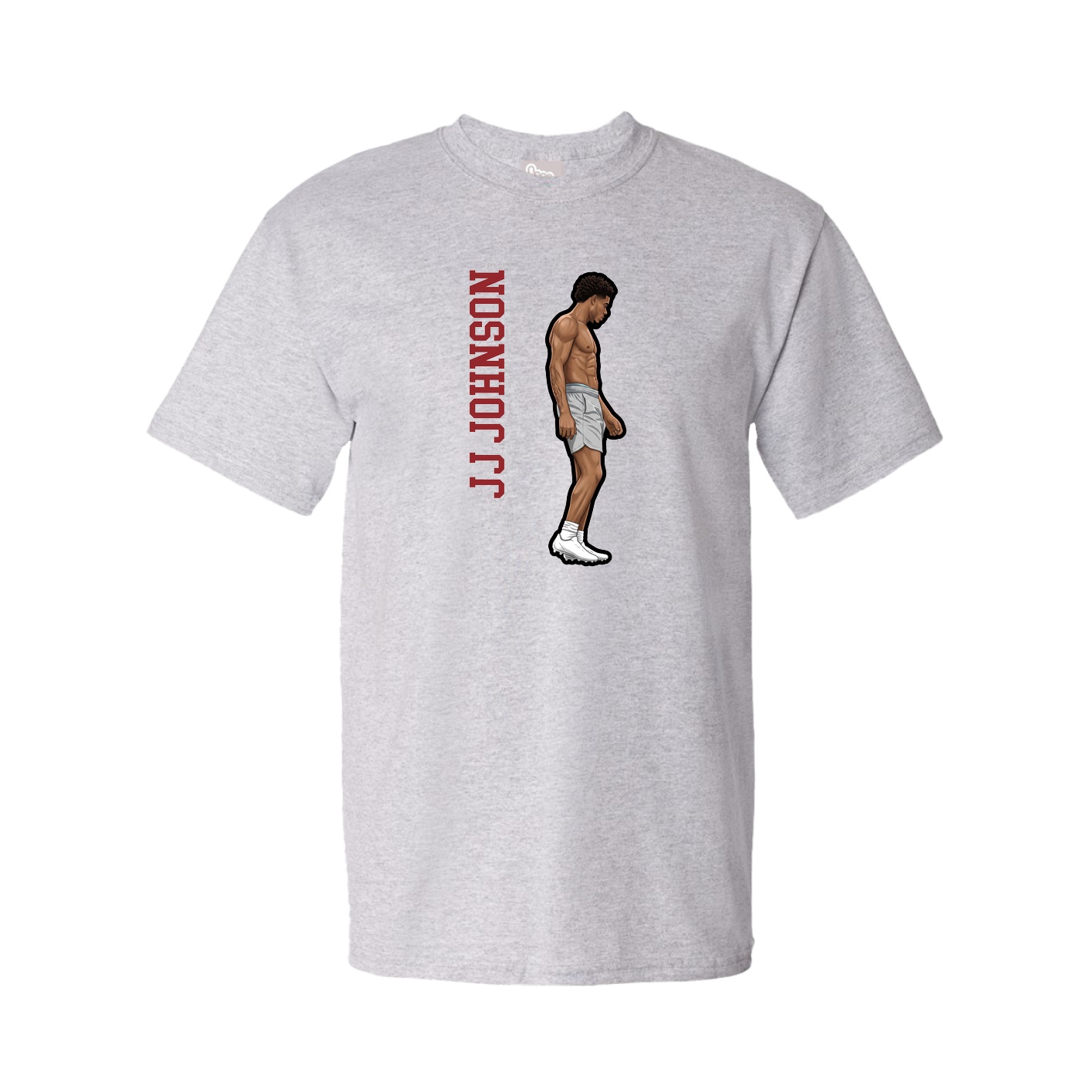 Youth Tee — Name Vertical in Grey