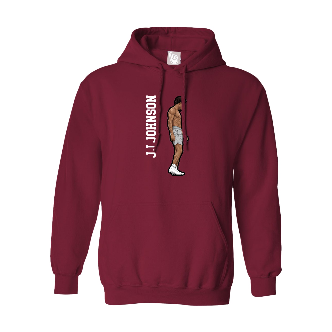 Hoodie — Name Vertical in Cardinal