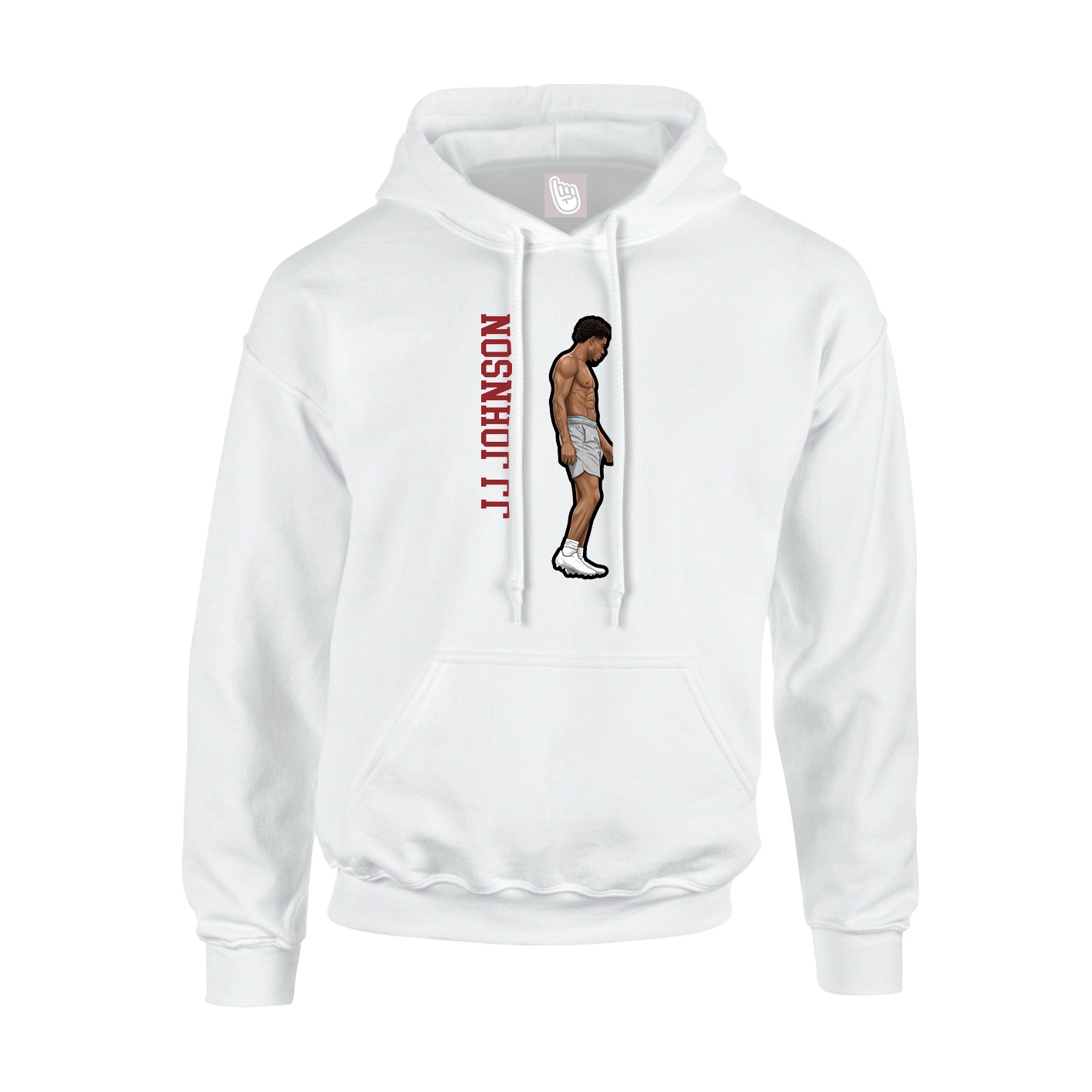Youth Hoodie — Name Vertical in White