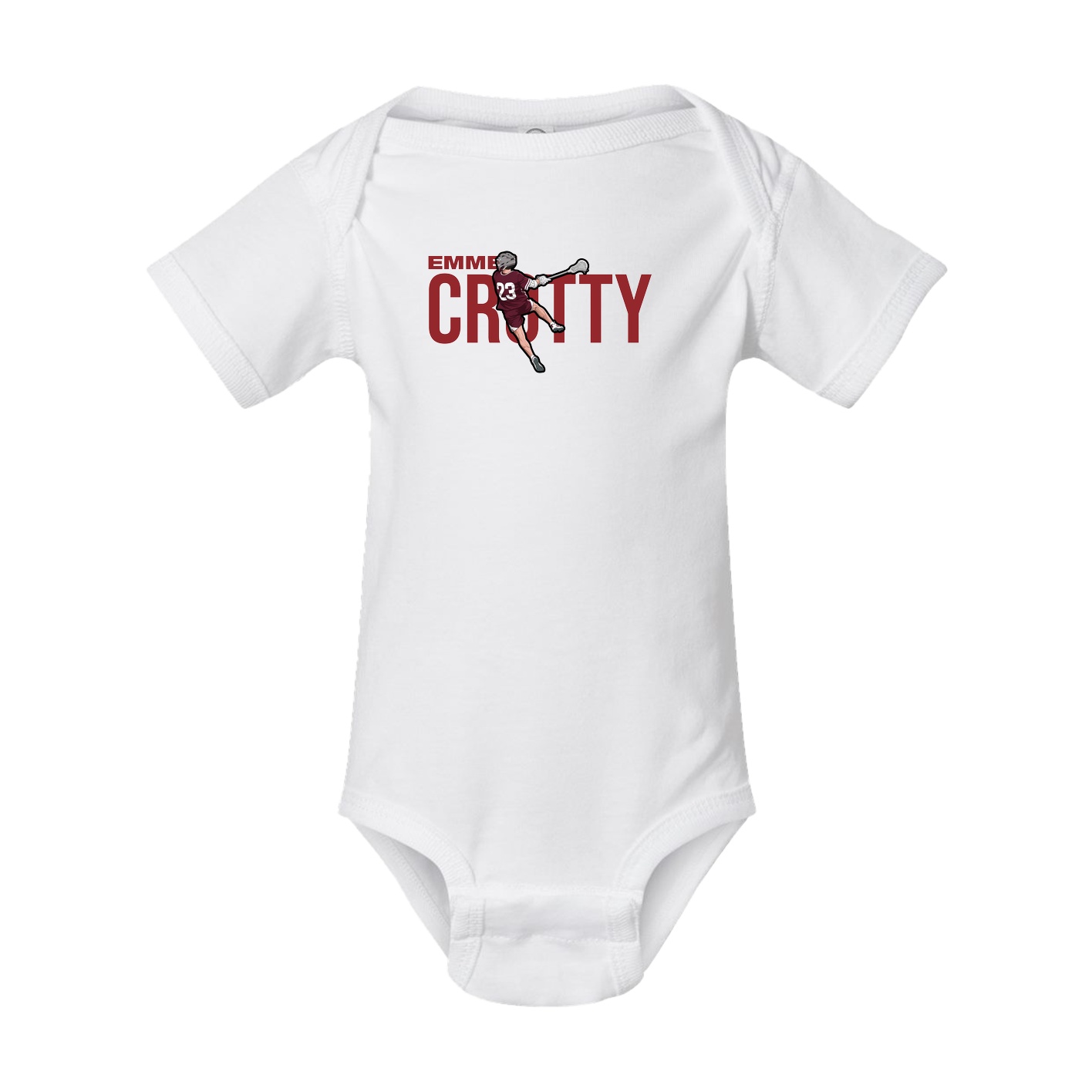 Baby Onesie — Player Name in White