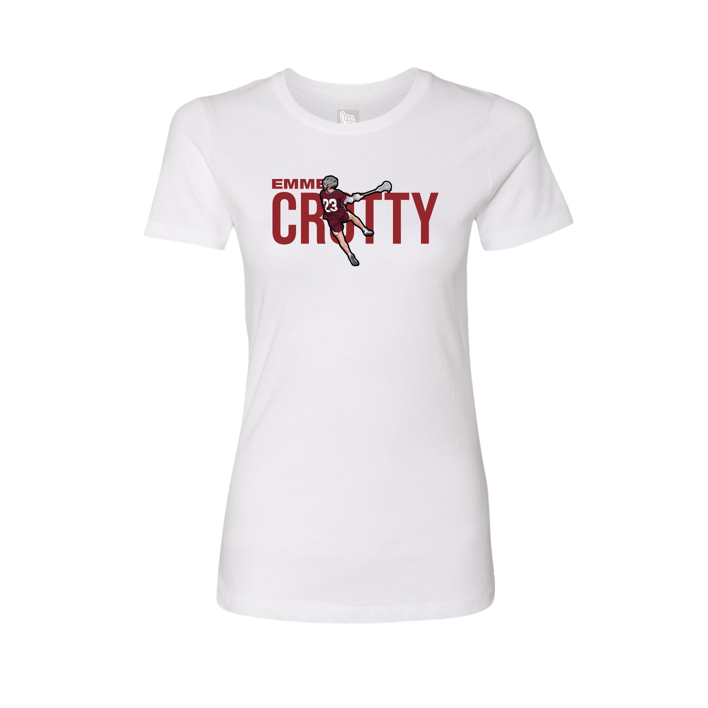 Fitted Women's Tee — Player Name in White