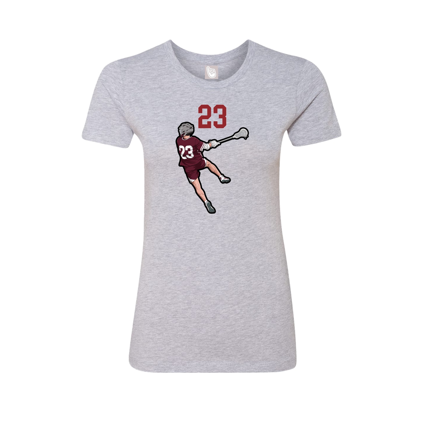 Fitted Women's Tee — Number Top in Grey