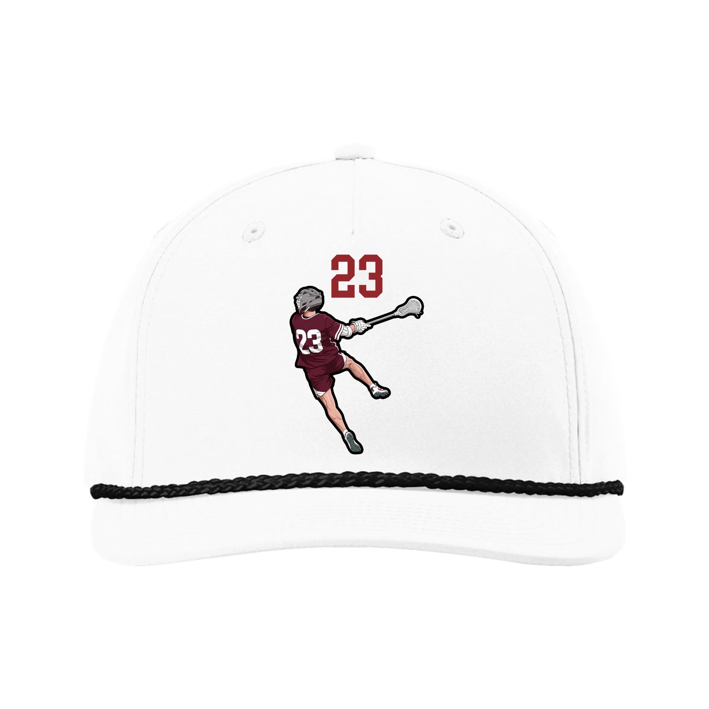 Five-Panel Classic Rope Cap — Number Top in White