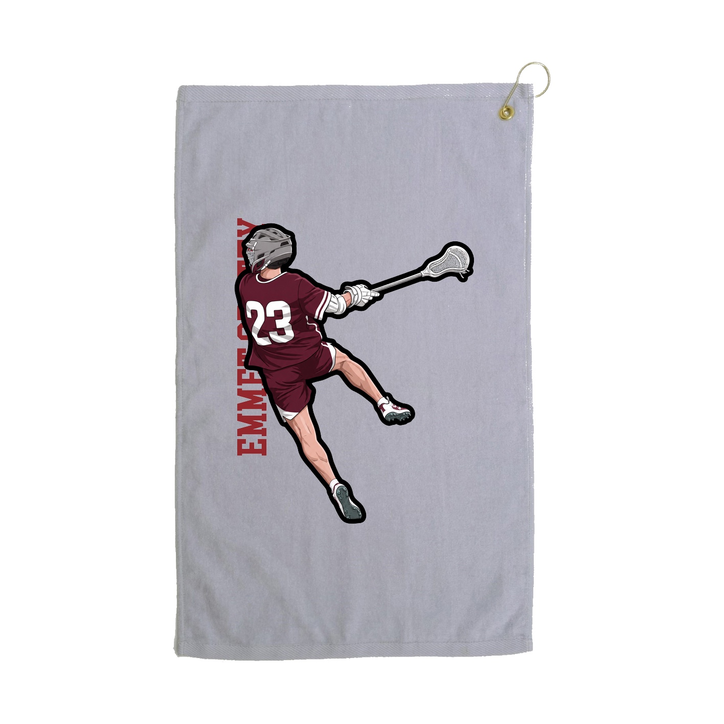Golf Towel — Name Vertical in Grey
