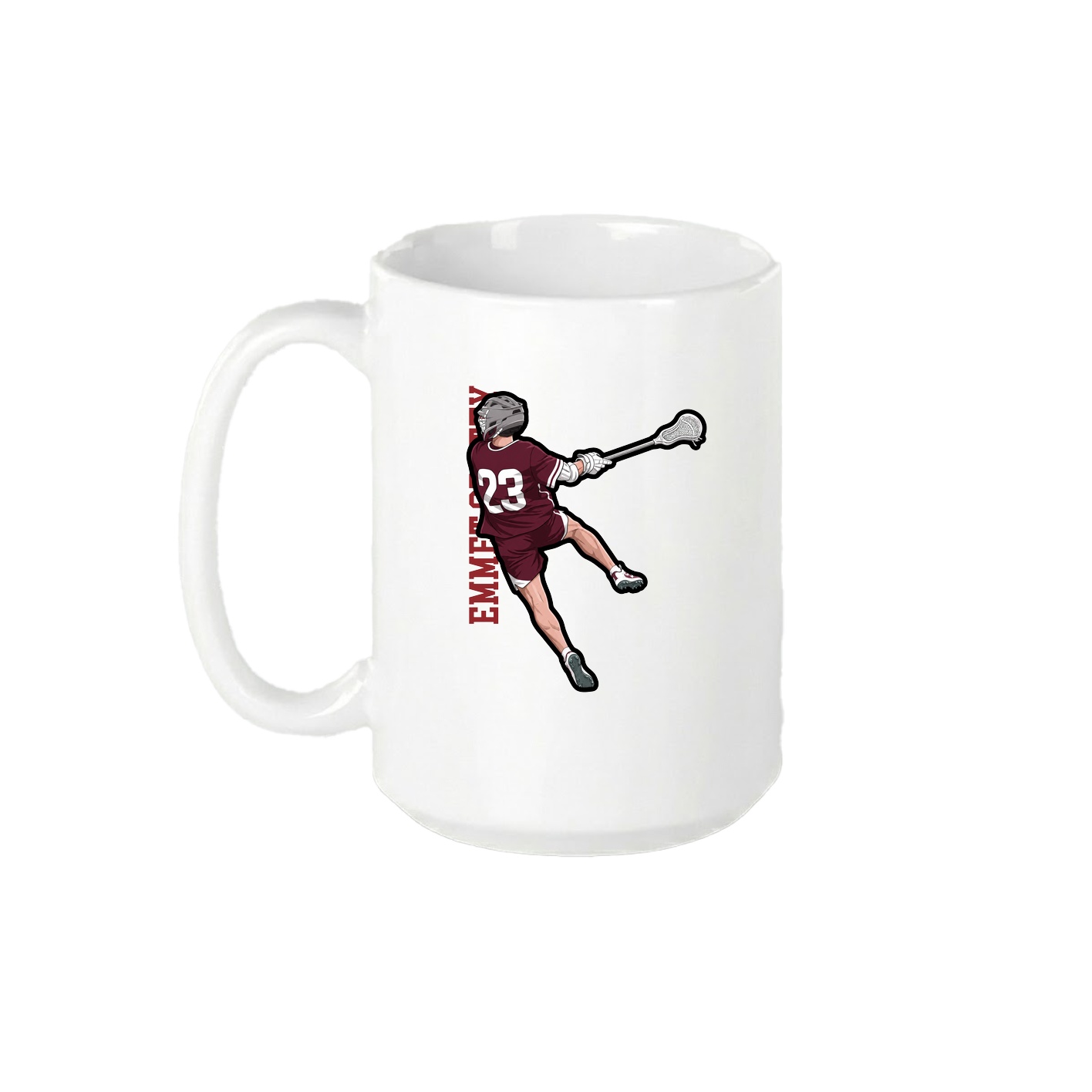 15oz Coffee Mug — Name Vertical in White