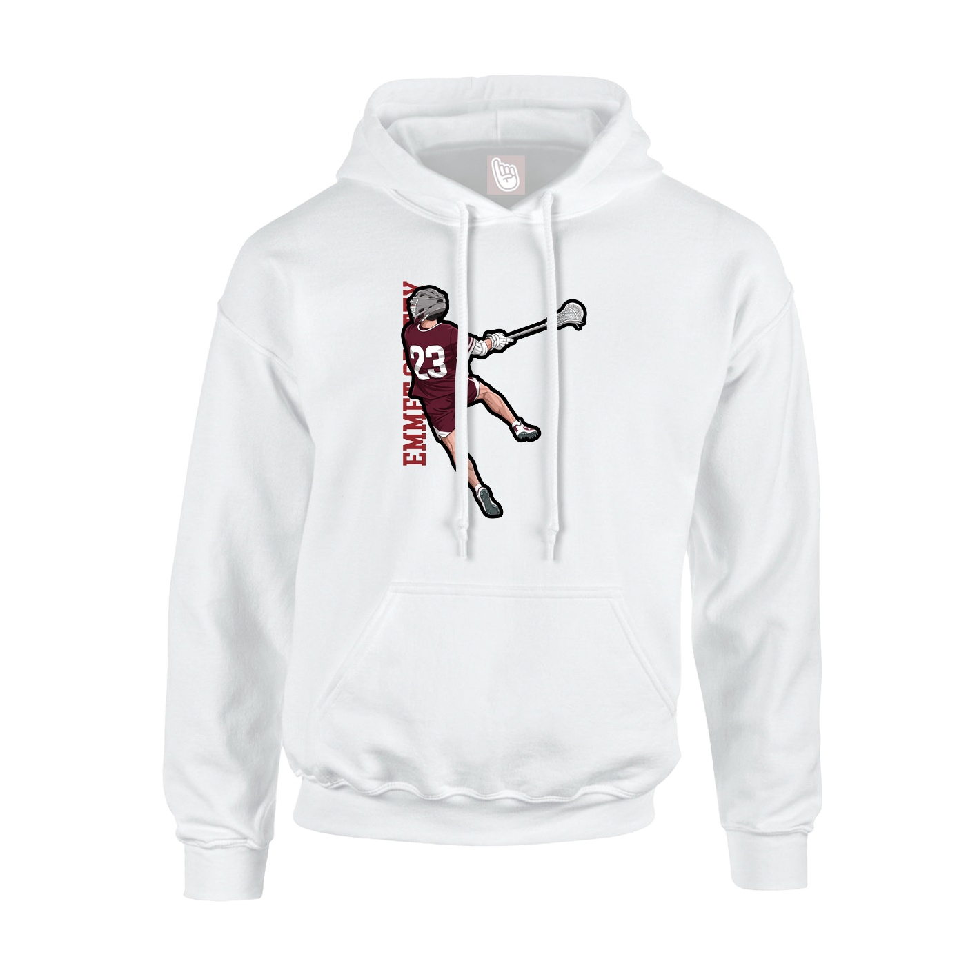 Hoodie — Name Vertical in White