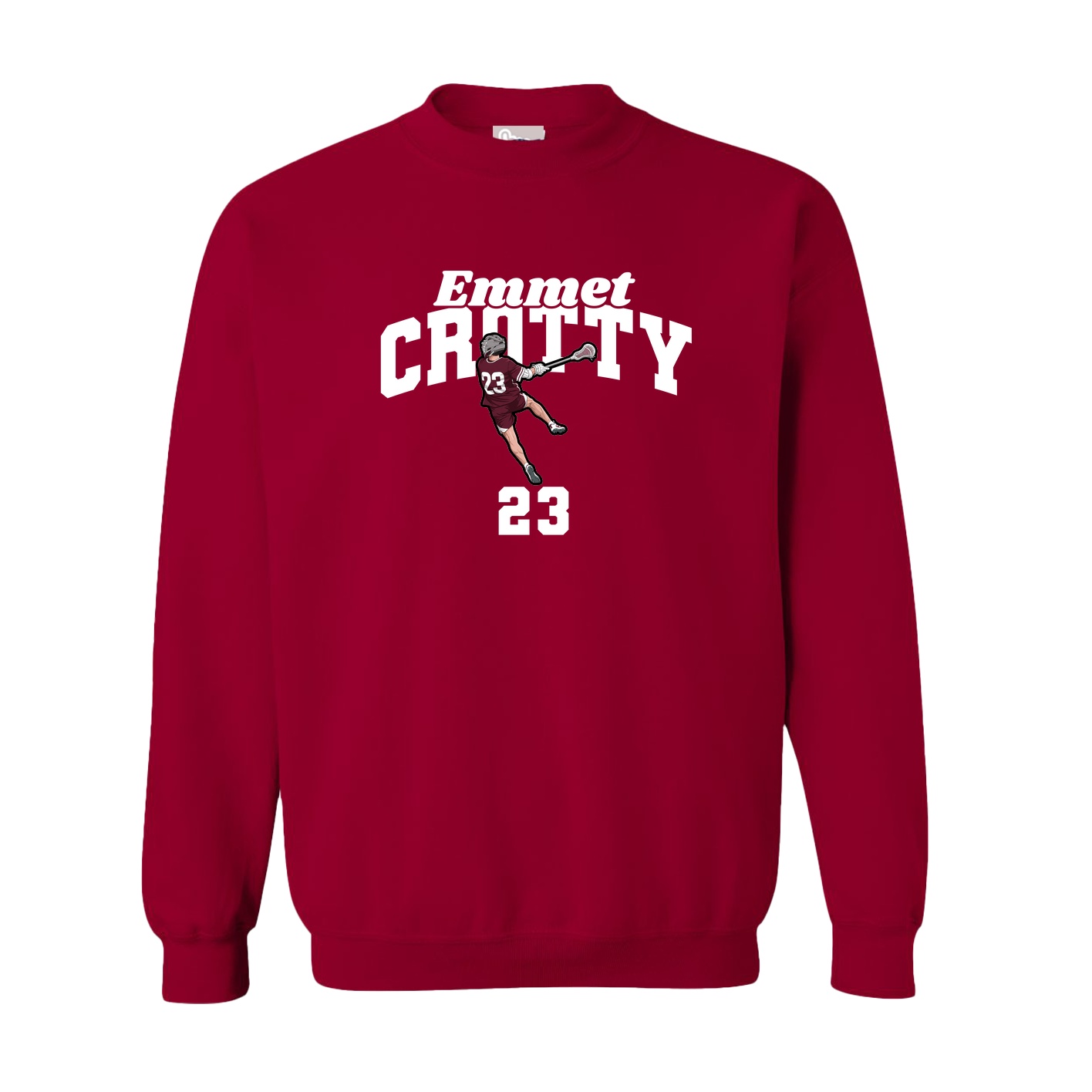 Fleece Crew — Signature Arch in Cardinal