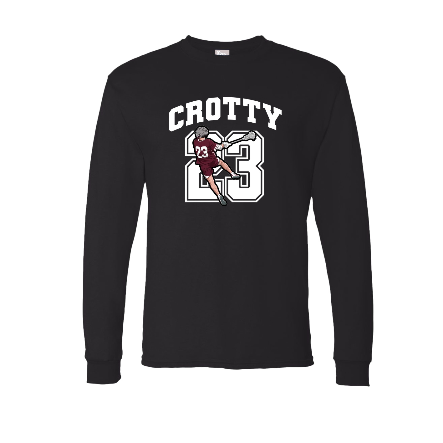 Long Sleeve Tee — Number in Black