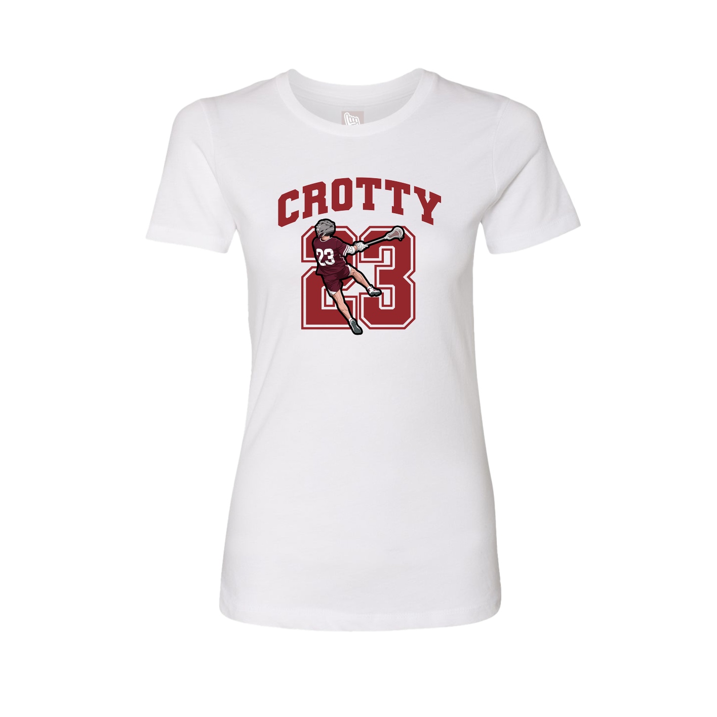 Fitted Women's Tee — Number in White