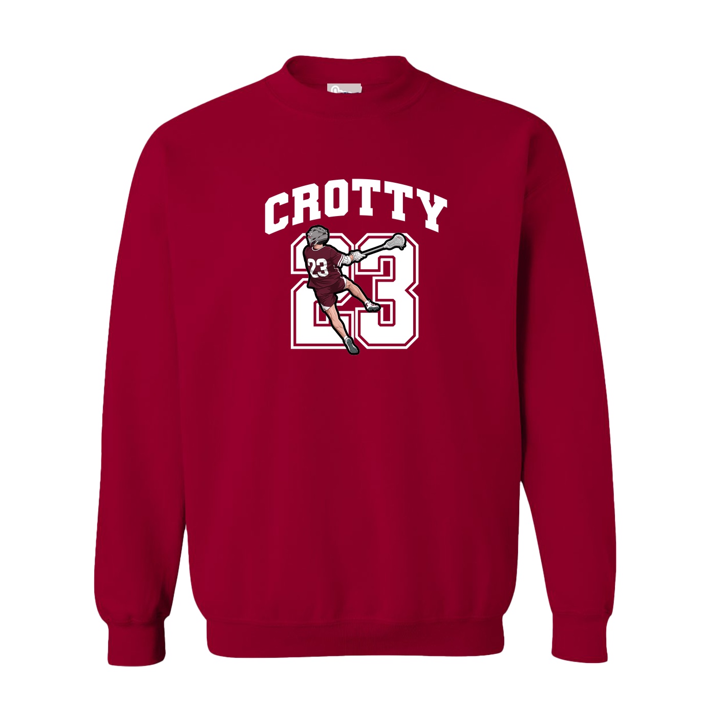 Fleece Crew — Number in Cardinal