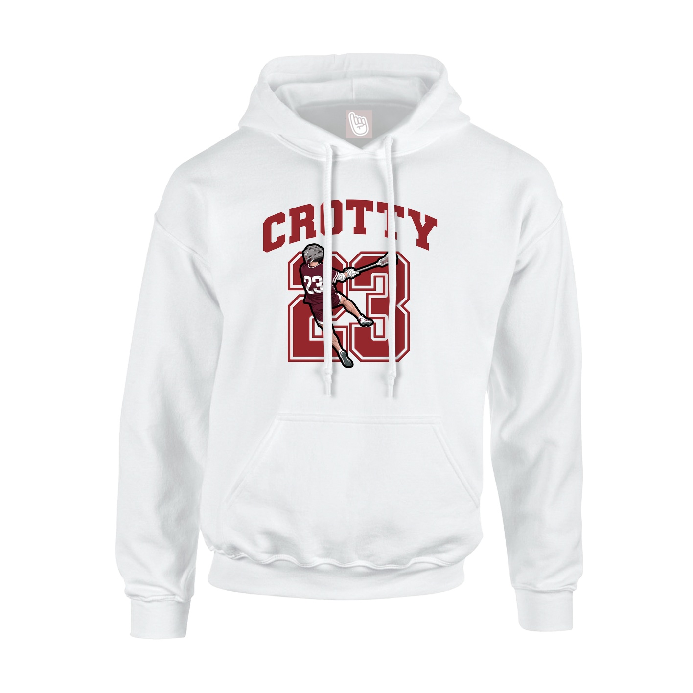 Youth Hoodie — Number in White