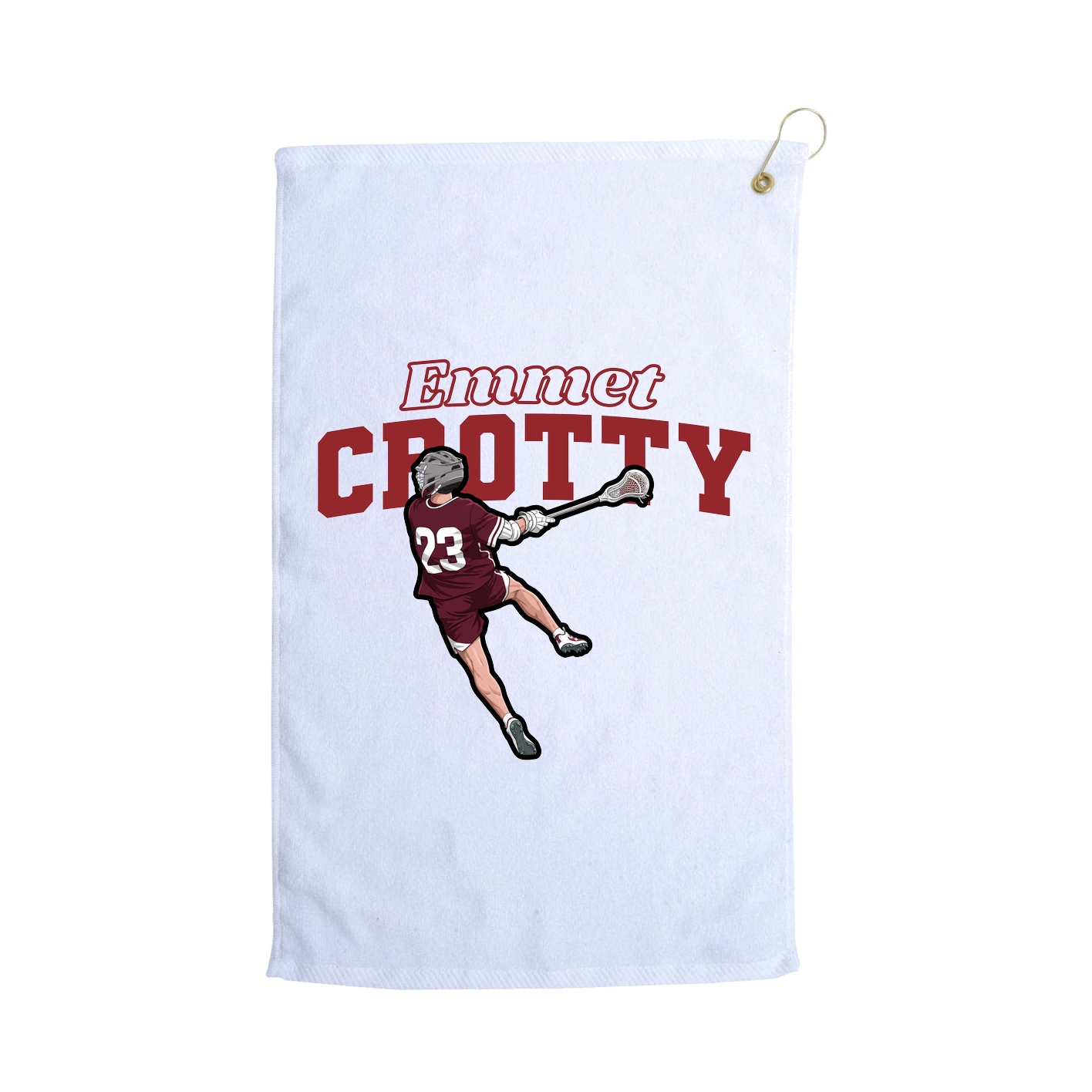 Golf Towel — Name Arch in White