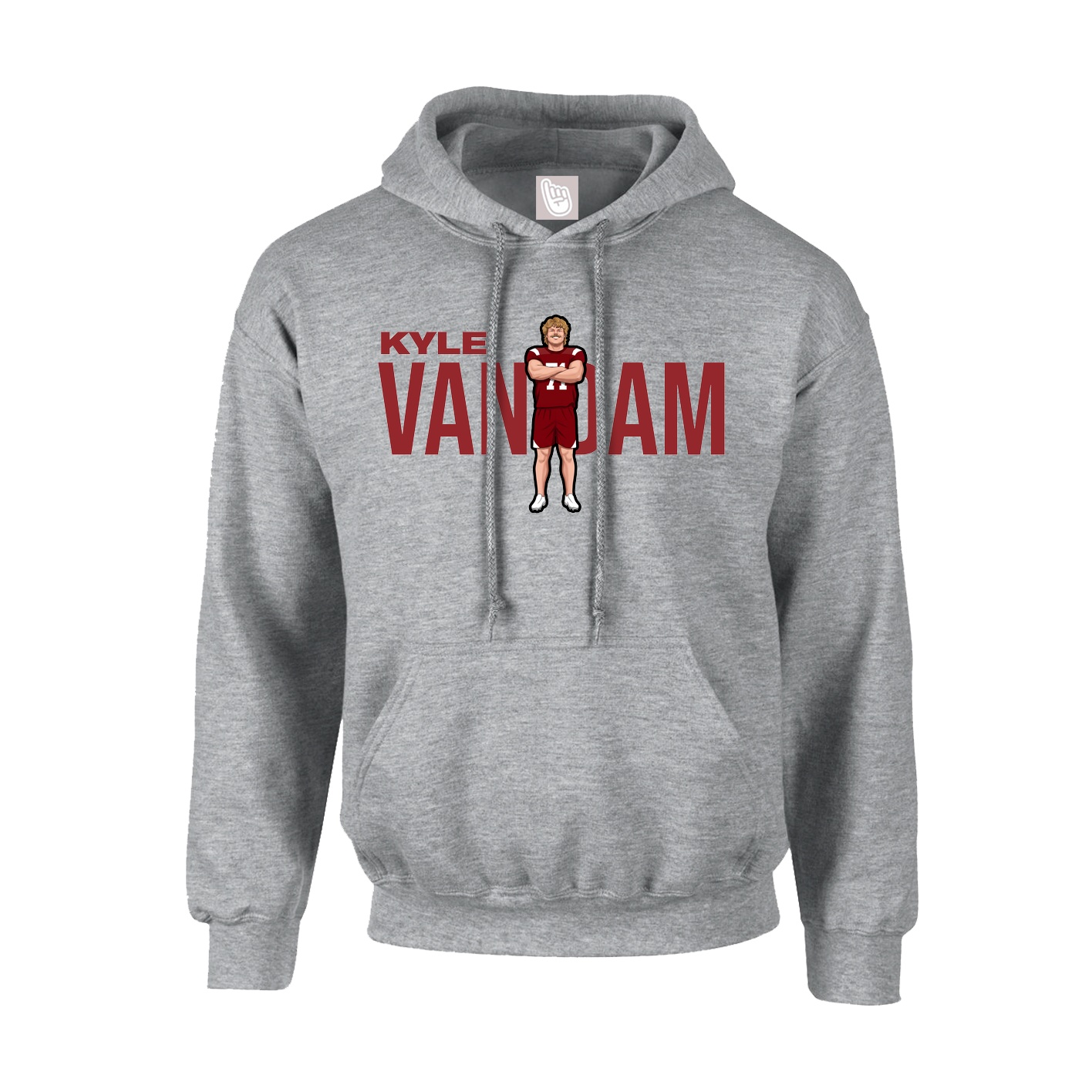 Youth Hoodie — Player Name in Grey