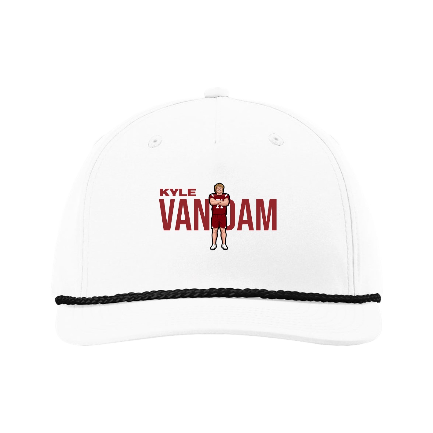 Five-Panel Classic Rope Cap — Player Name in White